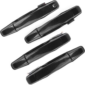 Nakuuly Exterior Black Outside Door Handle 4PCS Front Rear Driver & Passenger fits 2007-2014 Cadillac Escalade Chevy Avalanche Silverado Suburban GMC Sierra Yukon # 20828258 22738721 25960525 22738722