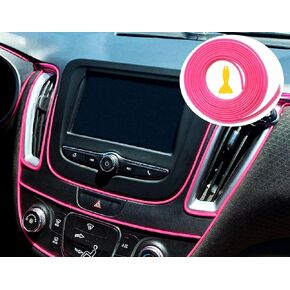 Pink Car Interior Decorative Molding Door Panel Gap Trim Strip (23Ft)