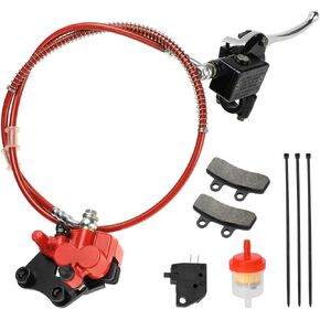 FVRITO Front Disc Hydraulic Brake Master Cylinder Caliper Assembly and Pads for 50cc 70cc 90cc 110cc 125cc SSR Apollo RFZ Taotao Coolster SDG 107 Thumpstar Pitster Pro DHZ Chinese Pit Dirt Bike Parts