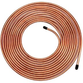 MuHize 1/4 Brake Line - Upgrade Copper Coat Tubing Repair Kit, Flexible Tube Line Roll 25 ft 1/4" for Hydraulic Brakes Fuel Transmission System