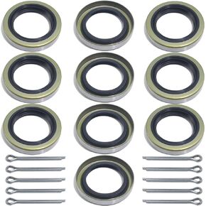 iBroPrat 10pack ID 1.719" x OD 2.565" Trailer Axle Hub Wheel Grease Seal with Pin for 3500lb Spindles #84 RV Axle Dexter Replace 171255TB 10-19
