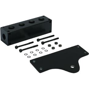 Viair 92820 6 Port Manifold with Mounting Holes, Black