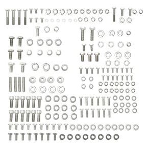 Stainless Steel Small Block Engine Hex Bolt Kit Compatible with Chevy 265 283 305 327 350 400 (211 Nuts Bolts)