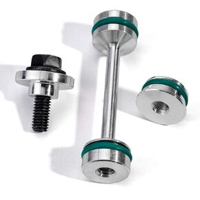 3mirrors UPGRADE Billet Aluminum Oil Diverter Barbell w/DOUBLE O-rings, Oil Tube Hold Down, Front Gallery Plug Compatible with GM LS Engines, Better Sealing