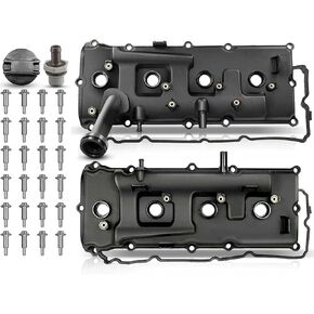 A-Premium Engine Valve Cover Set, with Gasket & Oil Filler Cap & Bolts, Compatible with 2006-2017, Nissan Armada Pathfinder Titan NV2500 NV3500 & Infiniti QX56, V8 5.6L, 13264-ZE01A 13264-ZE00A