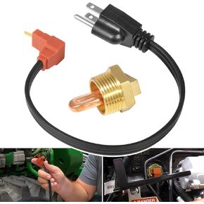 AR87167 Engine Block Coolant Heater Kit with AR8767 Heater Element & AR87168 Power Cord, for John Deere 1025R 110 2210 2305 4210 445 X495 XUV Gator 850D 855D 855M 865E Tractors