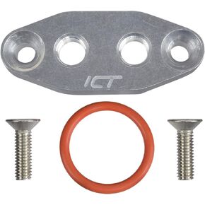 ICT Billet LS Twin Turbo Dual 1/8" NPT Oil Feed Line Adapter Plate LS1 LSX kit Port LS3 Billet Plate Supply Pressure Sensor Cover LS3 LS2 LQ4 LQ9 LS6 L92 L99 L33 LR4 551666