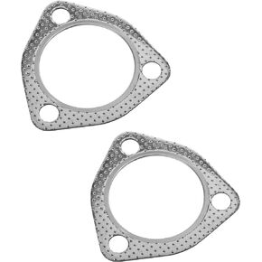 RACOONA 2PCS Exhaust Gasket,Car Accessories High Temp Exhaust Gasket with SS Fire Ring,Bolt Exhaust Flange Gasket,Exhaust Gasket Replacement,Used for Exhaust Turbo Catback Headers (2.25")