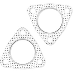 2PCS Exhaust Gasket,2" 3-Bolt Exhaust Flange Gasket,Multifunctional Manifold/Header/Muffler/Catalytic Converter Gasket,Graphite Exhaust Pipe Gasket for Car Exhaust Turbo (2 inch)