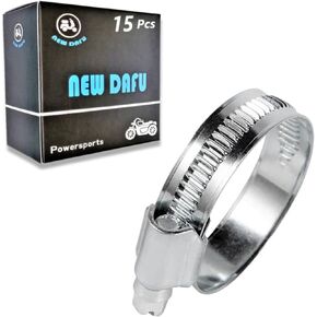 (15 Pack) High Pressure Hose Clamp 5/16"- 5/8" Adjustable Worm Gear Drive Hose Clamps,304 Stainless Steel Band Tube Clamp for Fuel Injection Gas Line Fittings/Automotive,Family,Plumbing