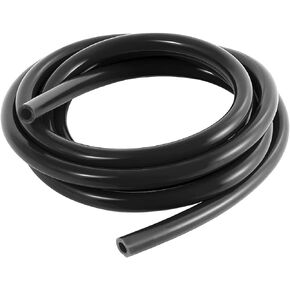 XINLIYA Silicone Vacuum Tubing Hose Line, 10 Ft 1/4" (6mm) Inner Diameter Hose, High Tempterature 130PSI Max Pressure for Multiple Use, Auto Replacement Vacuum Hose Line for Vehicle Radiator (Black)