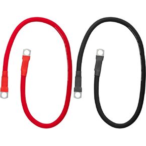 InstallGear 4 Gauge 2ft OFC Battery Power Inverter Cables (2ct Red/Black) | 4 Gauge OFC Wire | Battery Cable for Car Stereo, Solar, Auto, RV & Marine | Welding Cable