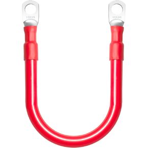 MILAPEAK 1/0 AWG Battery Cables, 1 Foot 1/0 Gauge Marine Battery Inverter Cable Set With 3/8" Terminals Lugs (Positive and Negative) For Solar, Rv, Car, Boat, Motorcycle, Automotive(Black and Red)