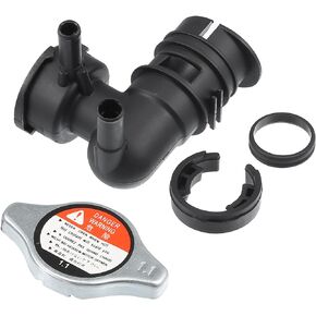 uxcell No.16431-31490/16401-62100 Engine Radiator Filler Neck with Fully Sealed Cap for Toyota Sienna 07-10 for Lexus RX350 07-09 Plastic Upper Radiator Coolant Filler Neck Water Pipe