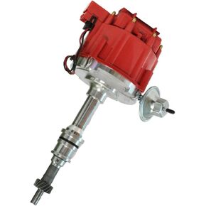 Complete Ignition Distributor Replacement For SBF Small Block Ford 260 289 302 5.0 Ignition HEI Distributor with 65K Volt Coil 1030213 PE330U Red Cap