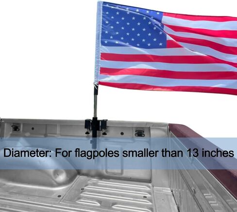 Flagpole Holder for Truck Bed, No Drilling Truck Flag Pole Mount Holder Fit for Trailer Truck Jeep RV Pickup, Fit Up to 1.33 Inch Pole, All Hardware Included in Saudi Arabia
