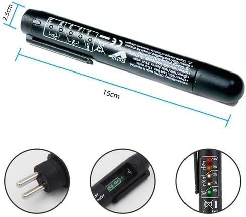 قلم اختبار سائل سائل الفرامل، أفضل أدوات تصنيع المعدات الأصلية مع 5 مؤشرات LED، تمت معايرته لزيت السيارة DOT 3 DOT 4 DOT 5.1، تأمين الفرامل الأمامية ومنصات الكسر الخلفية، أدوات OTC لسائل الفرامل dot 3 in Saudi Arabia