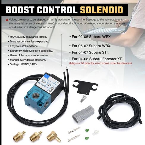 PTNHZ ECU 3 منافذ صمام الملف اللولبي للتحكم في التربو الإلكتروني لـ 02-07 سوبارو WRX STI FXT مع خط فراغ من السيليكون in Kuwait