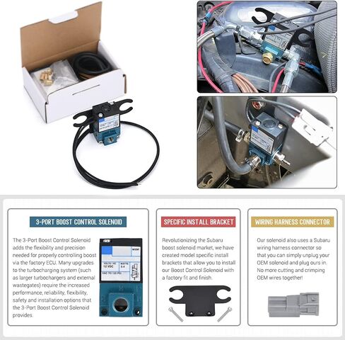 PTNHZ ECU 3 منافذ صمام الملف اللولبي للتحكم في التربو الإلكتروني لـ 02-07 سوبارو WRX STI FXT مع خط فراغ من السيليكون in Kuwait