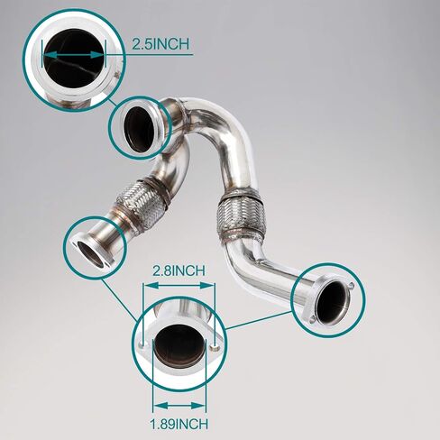 أنبوب الشاحن التربيني HQPASFY Y-Pipe Up لـ 2003-2007 Ford 6.0L Powerstroke Diesel يستبدل #679-011، 5C3Z6K854CA in Saudi Arabia