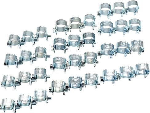 Riyitauto 36 قطعة 1/4 بوصة 5/16 بوصة 3/8 بوصة خط حقن الوقود خرطوم المشابك مجموعة مشبك الأنابيب مثالية للسيارات الزراعية بناء مصنع أنابيب البنزين ADIESEL in Kuwait