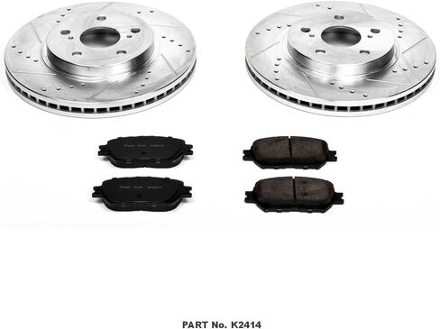 Power Stop K2414 Front Z23 Carbon Fiber Brake Pads with Drilled & Slotted Brake Rotors Kit in Saudi Arabia