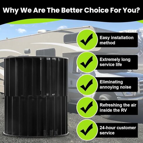 1472A1191 RV Air Conditioner AC Blower Wheel, Indoor AC Wheel Package Blower Compatible with Coleman 47003, 47004, 47023, 47214, 47223, 47224, 47234, 47253, 47258, 47273 etc (1-Year Warranty) in Kuwait