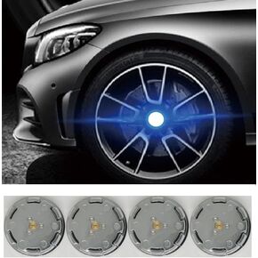 Floating Auto Light Wheel Center caps 75mm/2.95'' for Mercedes Benz All serise,Retrofit Wheel Center caps to fit Stock Wheels-4pcs (Black Emblem)