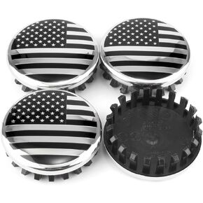 83mm 3.27in Wheel Center caps for Chevy Center Hubcaps 4 Pack Black Center Cover Replacement with US Flag