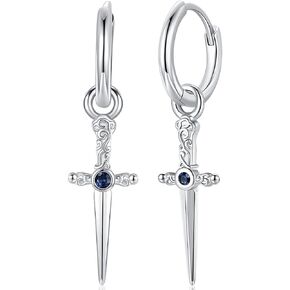 Viking Earrings for Men Women, Norse Viking Runes Hoop Earrings S925 Sterling Silver Norse Mythology Huggie Hoops Earrings Jewelry Gift