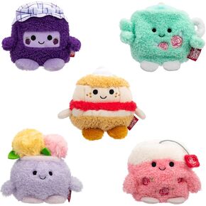 BumBumz 4.5-inch TeatimeBumz Plush 5-Pack - British Scone Seymour, Pot of Tea Tex, BlackBerry Jam Jules, Tea Bag Tobey, Flower Pot Perkins - from The Makers of Original Squishmallows