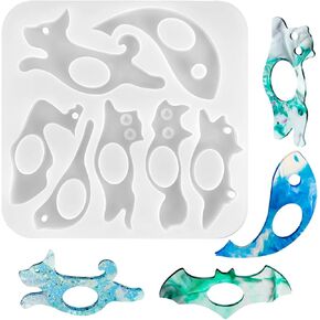 Silicone Molds for Resin, Thumb Book Page Holder Making Molds Reusable Epoxy Resin Molds DIY Book Reading Accessories GIFS for Book Lovers Readers Students, Handmade Bookmarks for Women - 7 Patterns