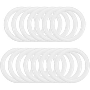 PATIKIL 1 Inch Dream Catcher Rings, 15 Pcs Plastic Macrame Wreath Floral Round Ring Hoop for Home Car DIY Craft Wedding Wall Hanging Decorations, White