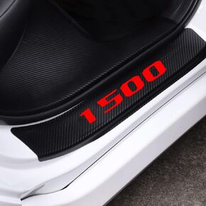 Leather Car Door Decal Sticker for RAM 1500 2500 3500 Carbon Fibre Vinyl Reflective Car Door Sill Protector Decoration Scuff Plate 4PCS (3500, White)