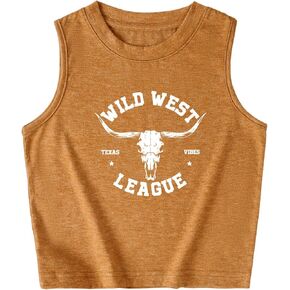 Girl's Country Cowboy Western Tank Top for 4-12 Years Kids