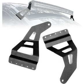 ECOTRIC 50" Straight/Curve Roof LED Light Brackets Compatible with 1997-2003 Ford F-150 Upper Windshield Roof Light Bar Mount Brackets Pair Black
