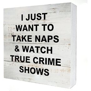 True Crime Gifts Funny Let Me Seduce You with My Knowledge Wooden Box Sign Desk Decor Rustic Wood Block Plaque Box Sign for Home Office Shelf Table Decoration (5 X 5 Inch)