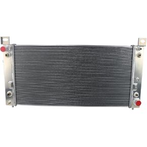 CoolingCare All Aluminum Double Oilcooler 3 Row Radiator for 1999-2011 Chevy Silverado, GMC Sierra 1500 2500 Series V8 Engine (19" x 40" OVERALL)