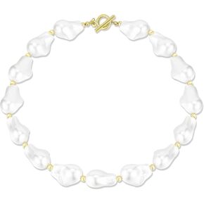 Chunky Pearl Necklace Baroque Pearl Necklace Big Pearl Necklace Choker Imitation Fresh Water Pearl Necklace for Women