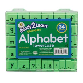READY 2 LEARN Alphabet Stamps - Lowercase - Small - Set of 34 - Letter Stampers for Kids