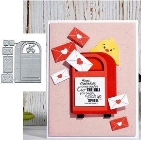 Love Letters Mailbox Metal Die Cuts,Valentine's Day Love Envelope Cutting Dies Cut Stencils DIY Scrapbooking Decorative Embossing Paper Party Wedding Card Making