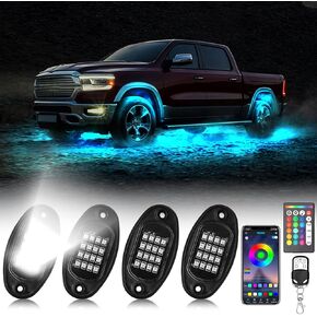 ENOCHT 6Pods LED Rock Lights for ATV RGB Rock Lights with APP/RF Remote Control Multicolor Underglow Light 12v Waterproof Automotive Exterior for Trucks Jeep UTV RZR Golf Cart