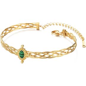 Chunky Gold Open Cuff Bangle for Woman, Trendy Vintage Statement Adjustable Bangles Prom Jewelry Gifts