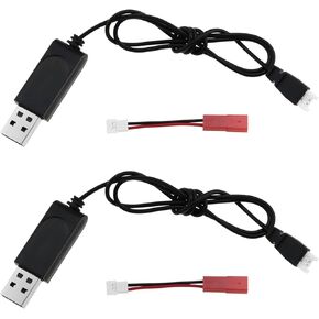 2Set 3.7V Lithium Battery Balance Charging Line USB to XH2.54 Connector to JST Convert Line for RC Aircraft Drone FPV Drone Spare Lipo Charger Parts