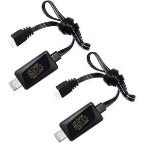 Fytoo 3S 11.1V 2A USB Fast Charging Cable for RC Cars, Drones, Car Models, RC Boats, Air Gun Toys Battery Charger with Overcharge Protection Overvoltage Protection LED Display