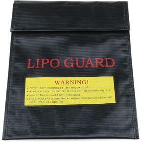 Dookoe-Lipo Guard Silver Lithium Charging Bag Safe Flame-Retardant Battery Bag（Black 18 * 23cm）-1pcs