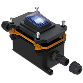 Qidoe Waterproof 12V Inline Switch: Toggle Switch 12V Rocker Switch ON Off 12 Volt Switch Waterproof Switch DPST Switches Inline Cord Switch On/Off Marine Switch Blue LED for Motorcycles Car Boat ATV