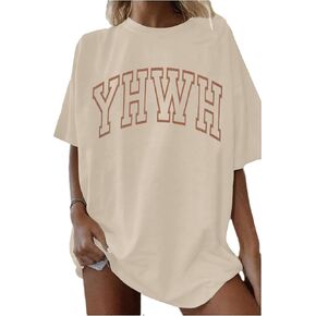 MNLYBABY Christian Oversized Shirt Women YHWH Tshirts Jesus Faith Inspirational Casual Tee Tops