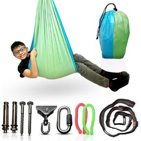 Sensory Swing for Kids Double Layer, Doorway Swings for Kids, Therapy Swing, Sensory Swing Indoor, Swing for Room, Indoor Swing for Adults, Hammock for Autism, Complimentary String Toy