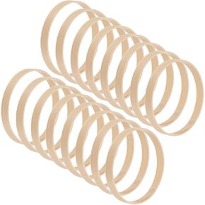M METERXITY 16 Pack Wooden Bamboo Floral Hoop-3 Inch Craft Wooden Wreath Rings, Apply to DIY Wedding Wreath Decor/Macrame Dreamcatcher/Wall Hanging Crafts (Wooden)